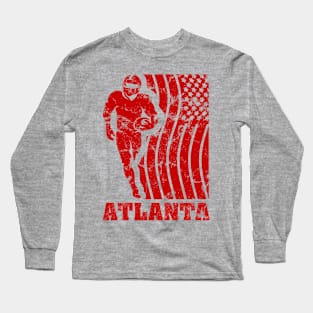 Atlanta Football Grunge Design Long Sleeve T-Shirt